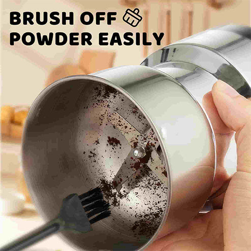 Coffee Grinder with Powder Brush