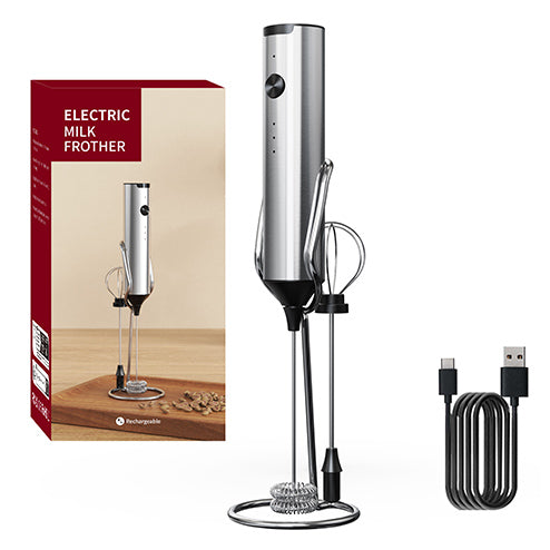 Electric milk frother with stand